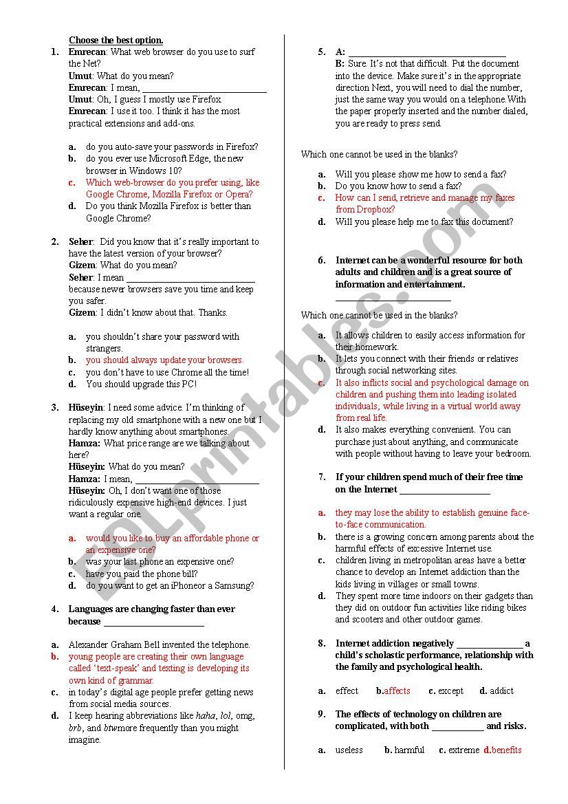 TEOG Practice Test 1 [ units 4 and 5]